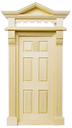 Dollhouse Miniature Victorian 6-Panel Door Hooded